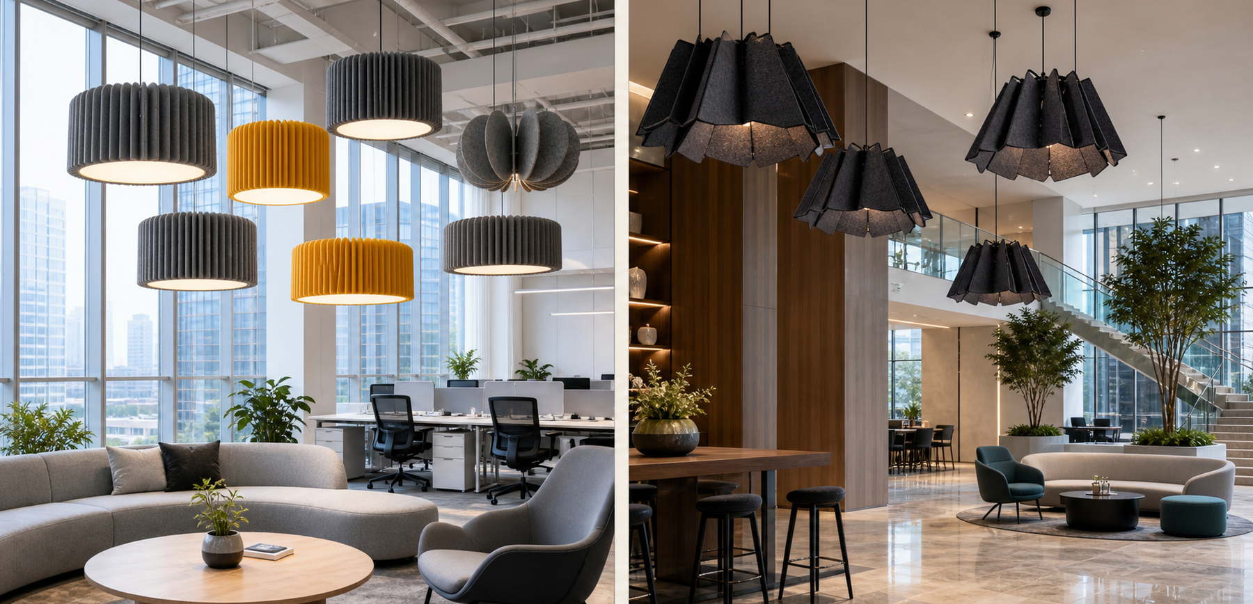 Acoustic Pendant Lighting applications collage
