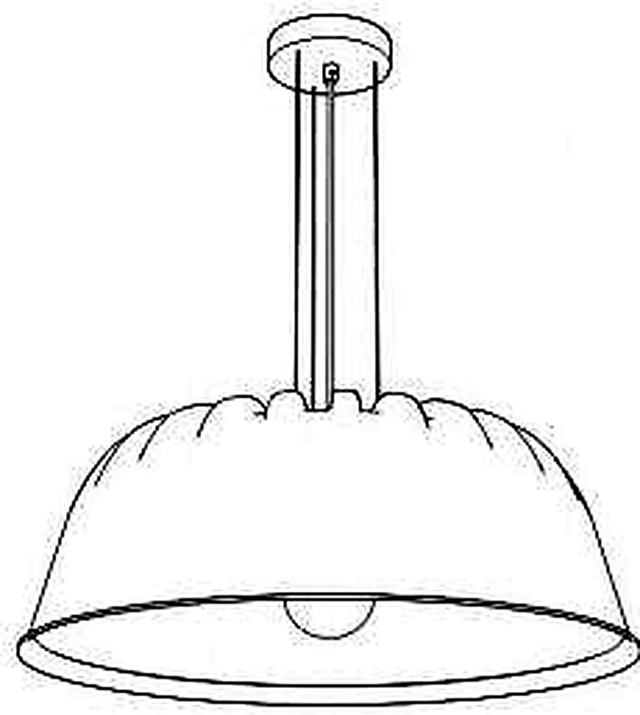 KO-XYM-0025 acoustic pendant light line drawing