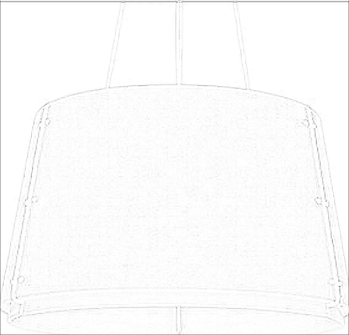 KO-XYM-0032 acoustic pendant light line drawing generated from exact-model product image