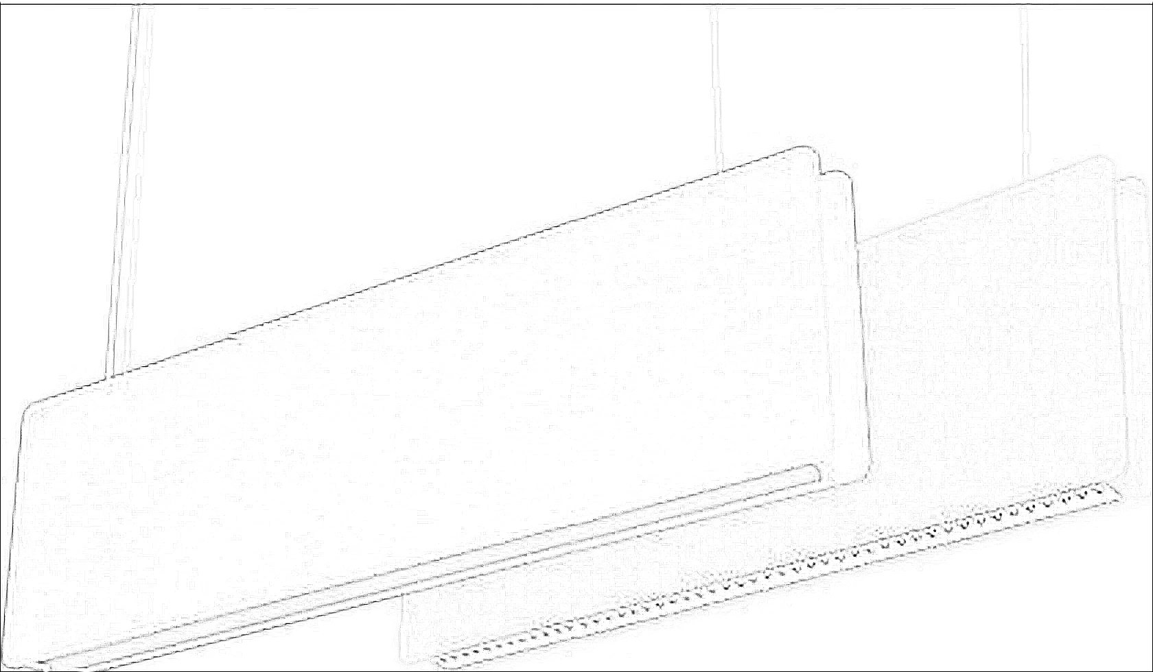 KO-XYM-0093 acoustic linear light line drawing generated from exact-model product image