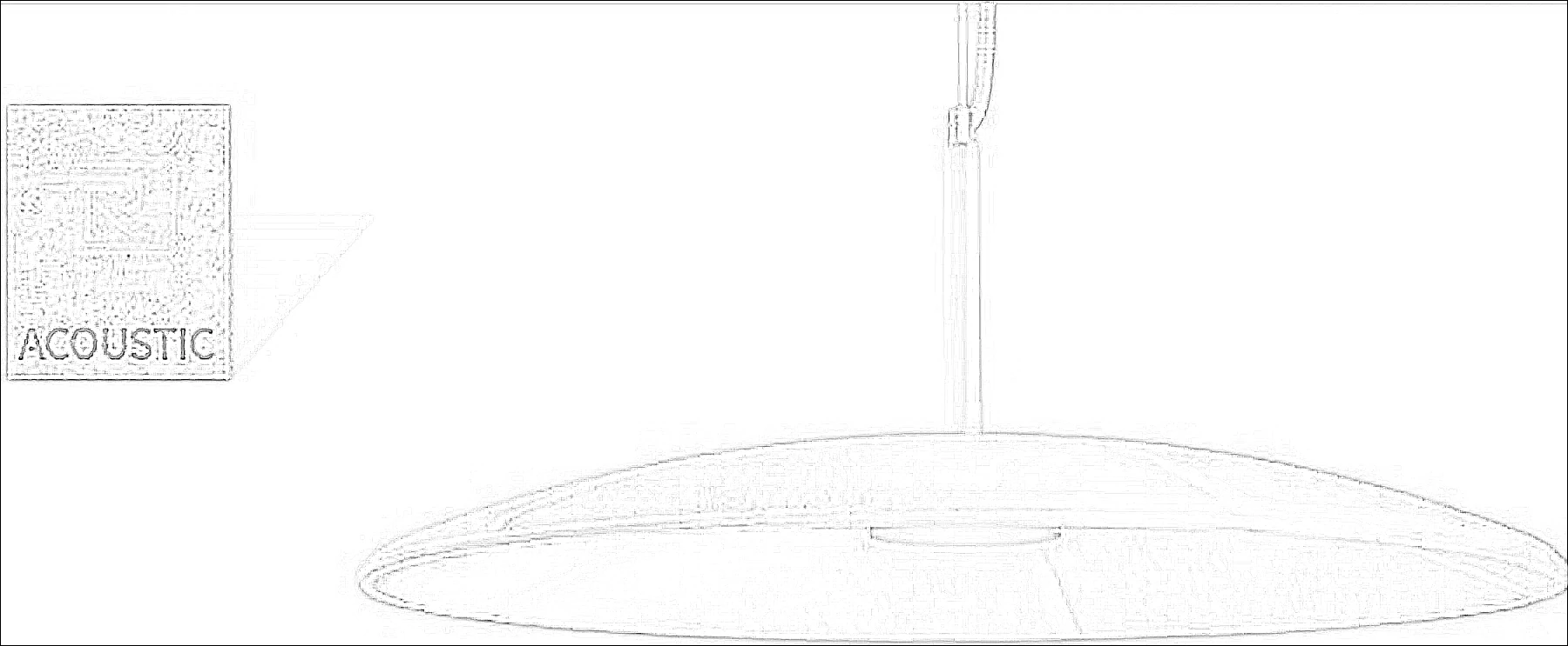 KO-XYM-0130 acoustic pendant light line drawing generated from exact-model product image