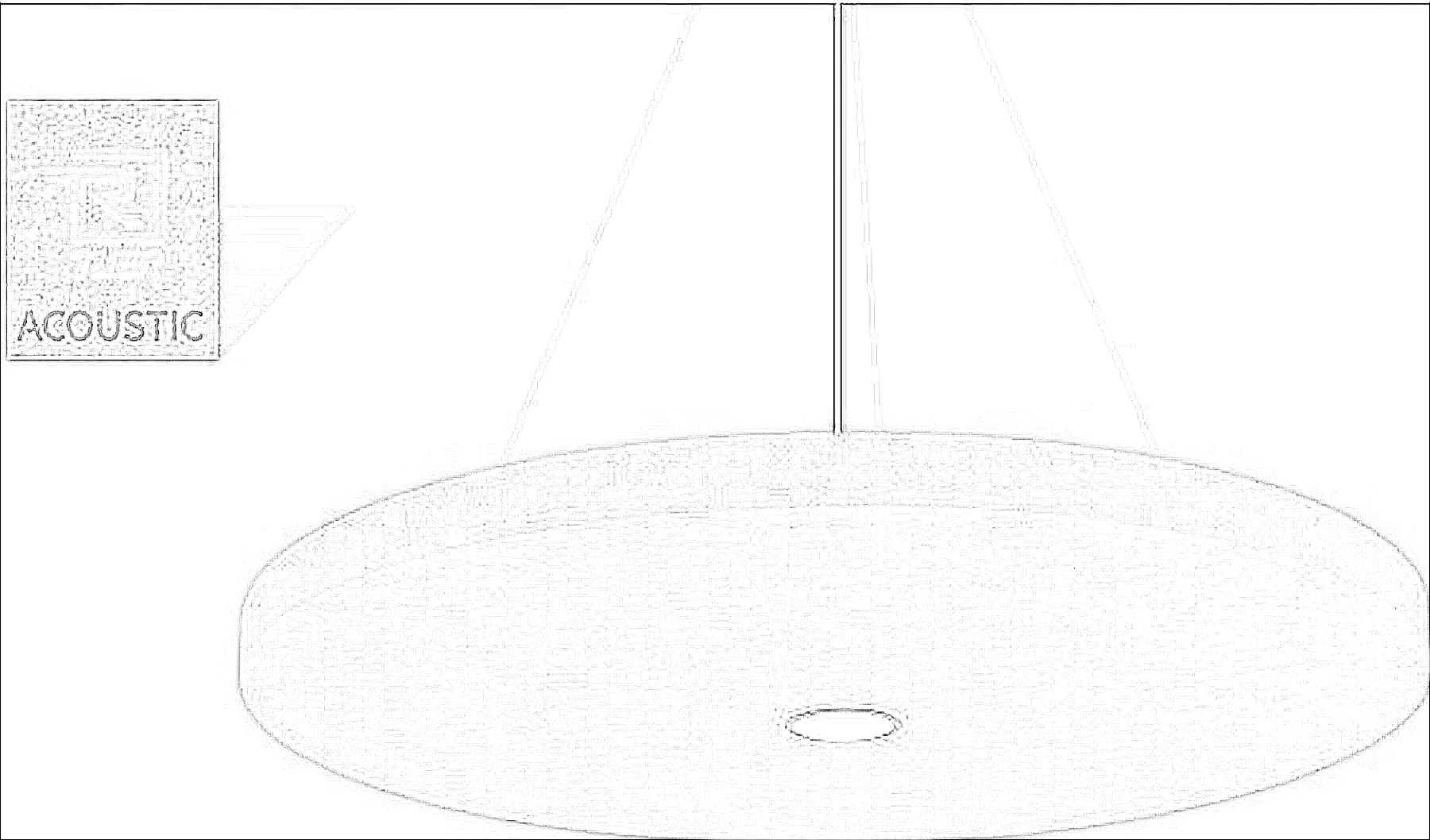 KO-XYM-0145 acoustic linear light line drawing generated from exact-model product image