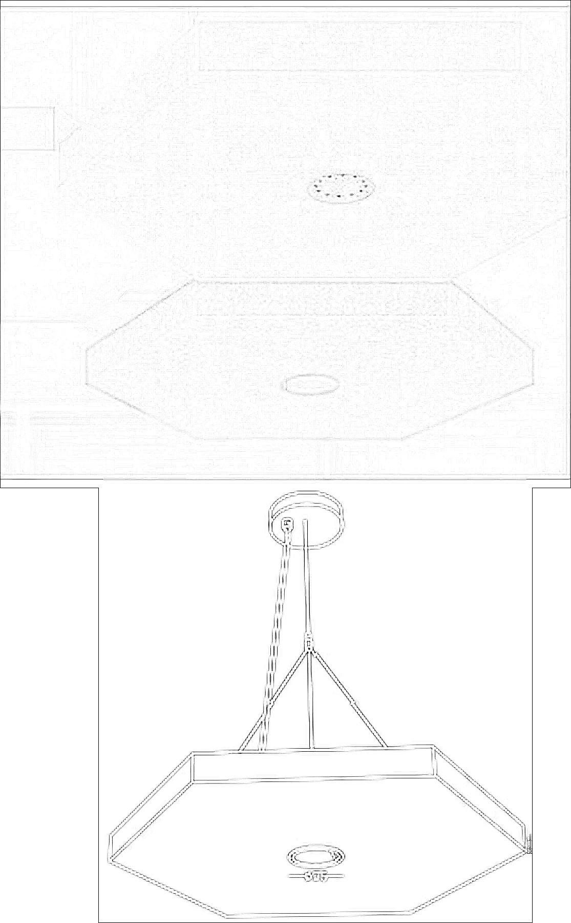 KO-XYM-0146 acoustic linear light line drawing generated from exact-model product image
