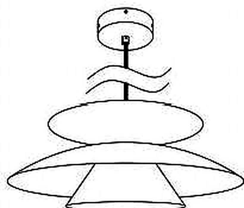 KO-XYM-0147 acoustic pendant light line drawing