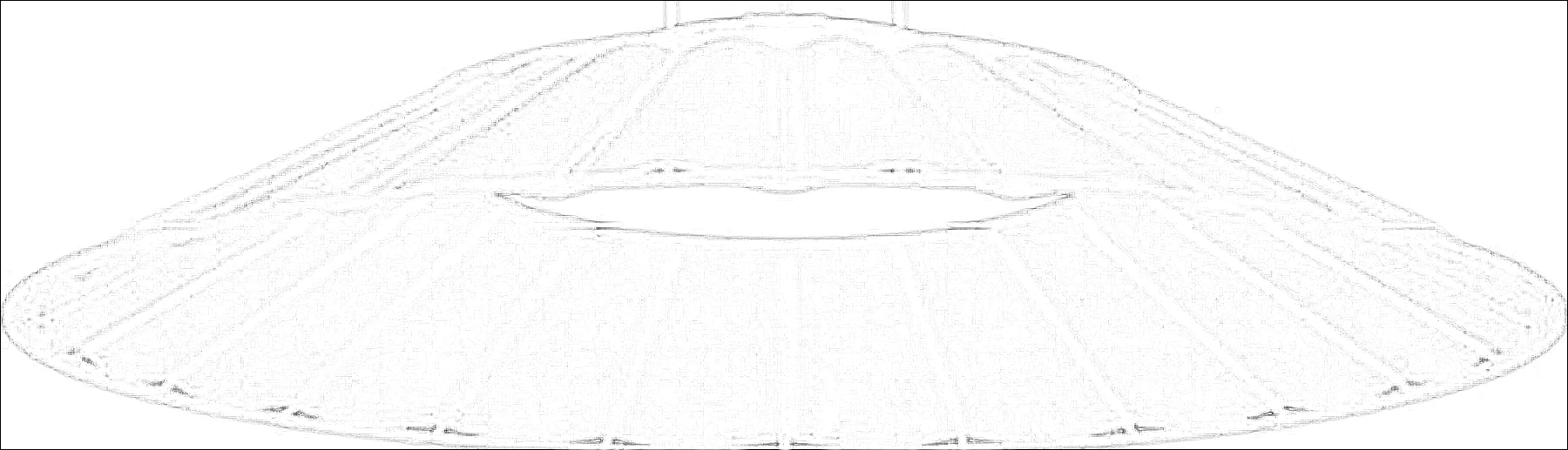 KO-XYM-0148 acoustic pendant light line drawing generated from exact-model product image