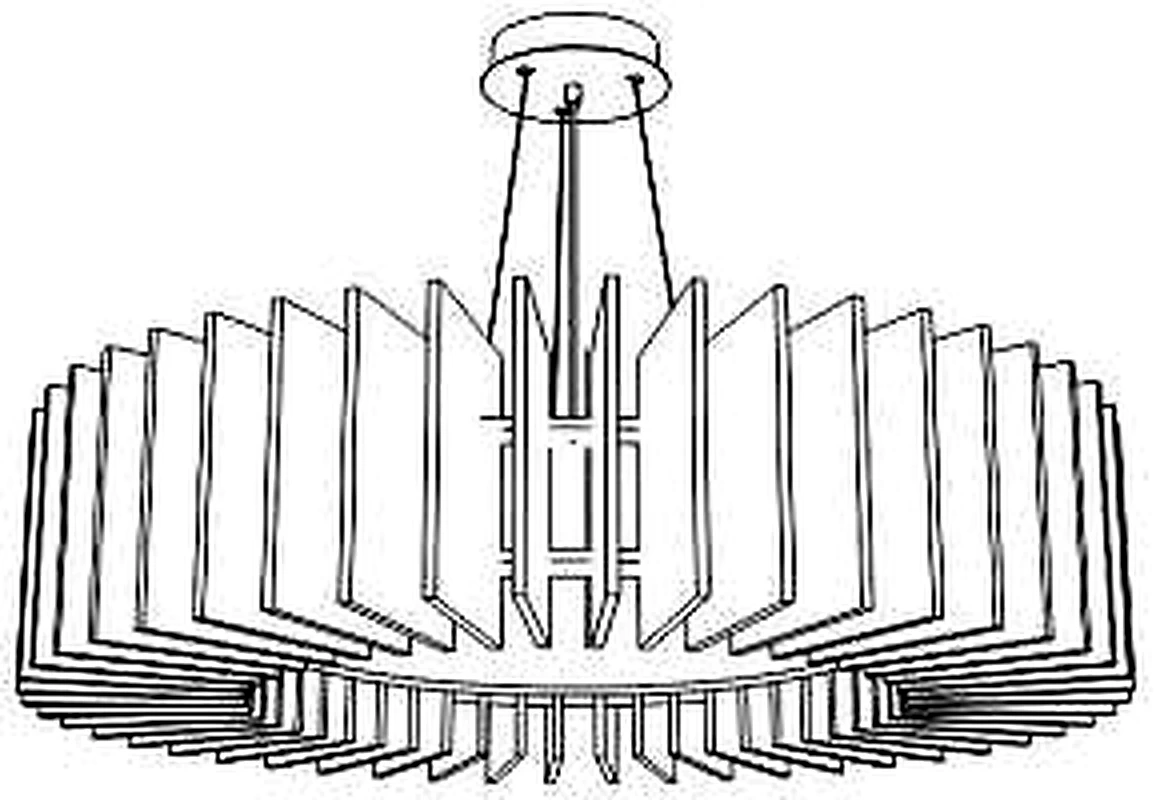 KO-XYM-0192 acoustic pendant light line drawing