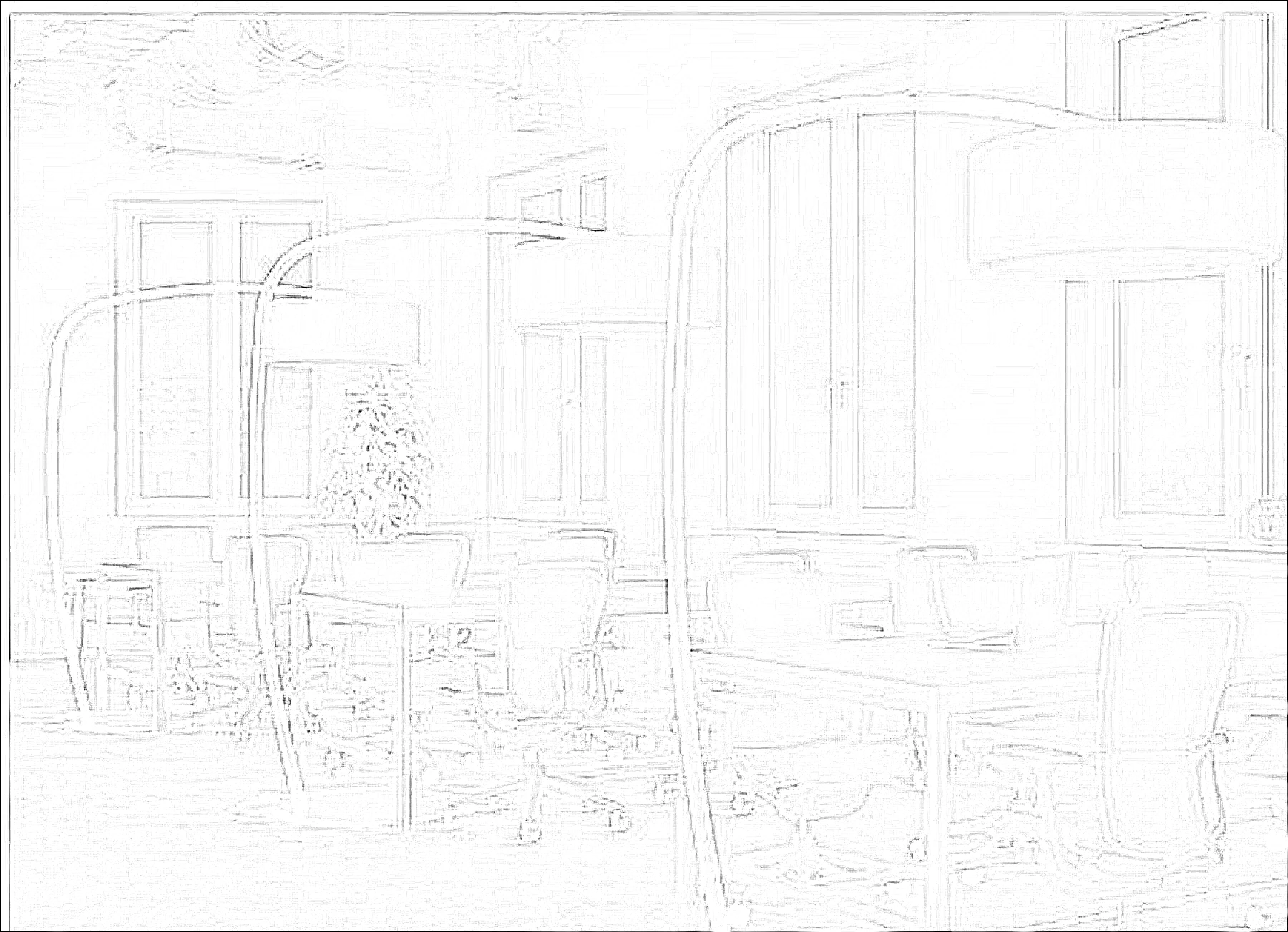 KO-XYM-0199 acoustic floor lamp line drawing generated from exact-model product image