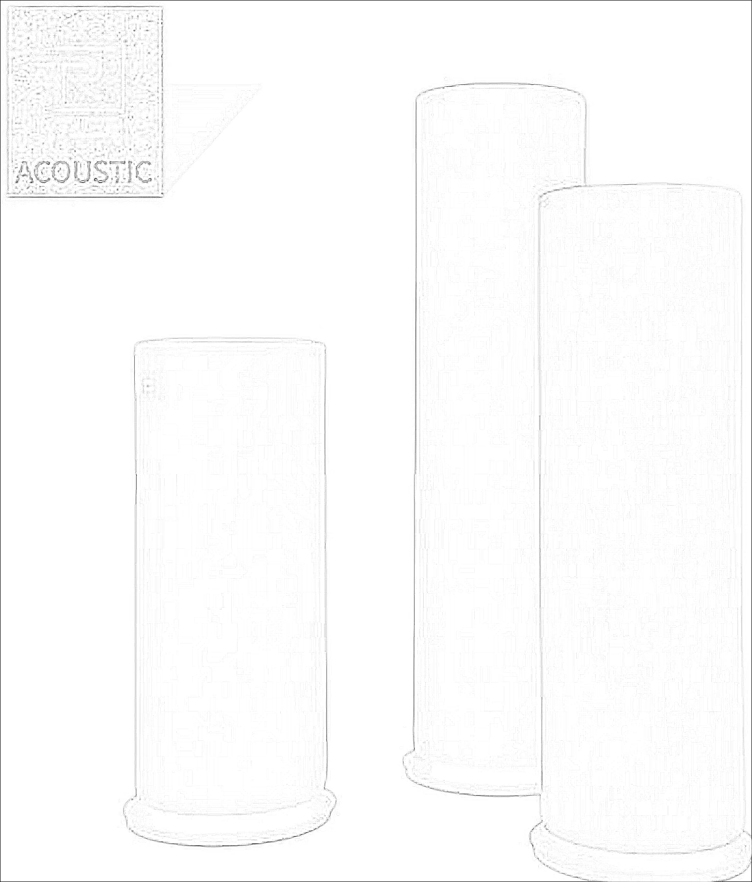 KO-XYM-0202 PET felt acoustic product line drawing generated from exact-model product image