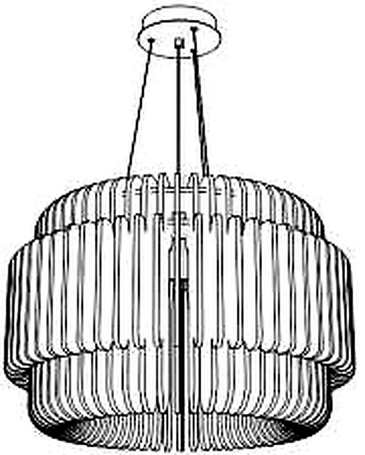 KO-XYM-0206 acoustic pendant light line drawing